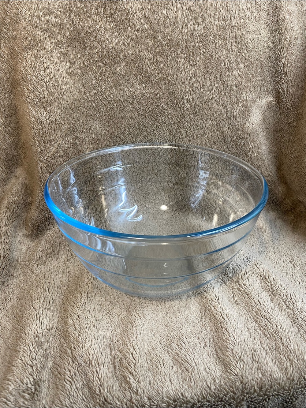 Vintage KT France Clear Glass Mixing Bowl